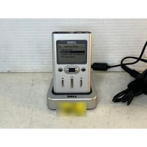 Vintage Dell‎ DJ 15 Digital Music Player Silver MP3 Player with Docking Station